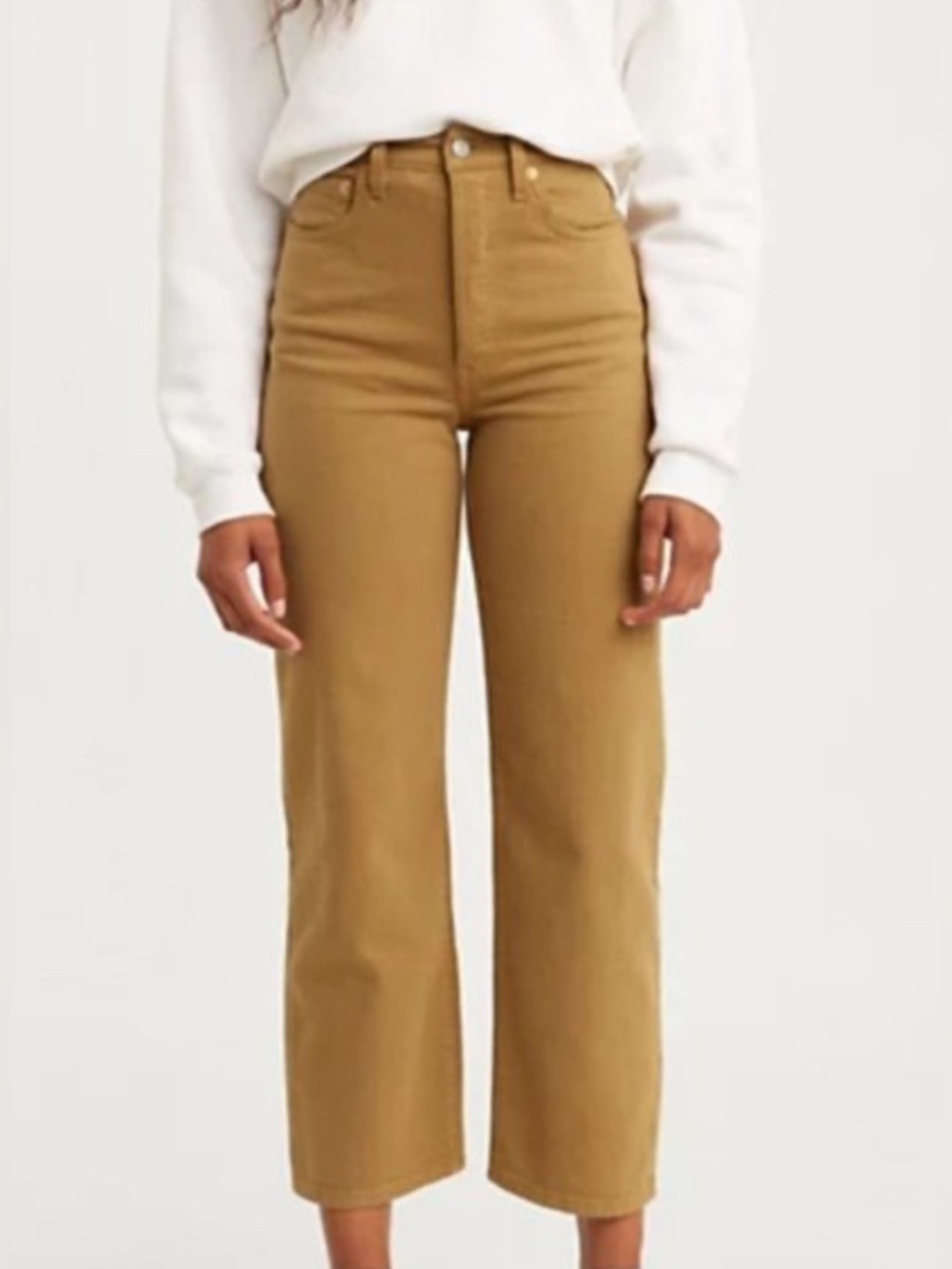Levi’s Premium Ribcage Straight Ankle Zip in Dijon jeans